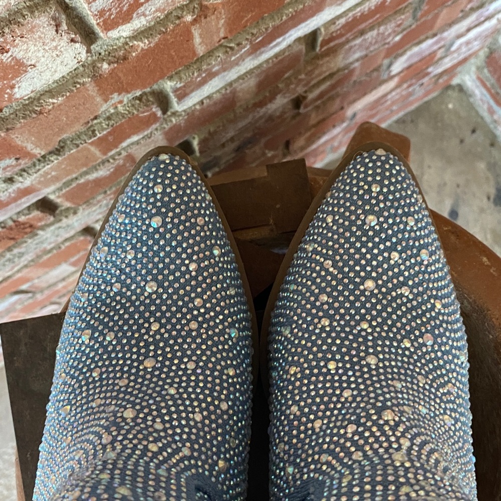 Glitter Rhinestone BLUE Booties - Picture 8 of 10